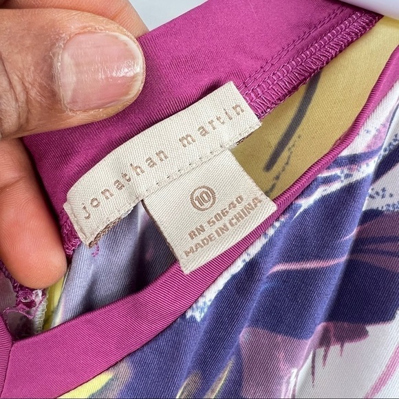 Jonathan Martin abstract print dress belted 10 - Picture 10 of 12